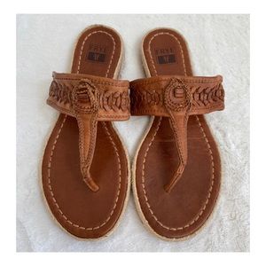 Frye Braided Leather Thong Sandals